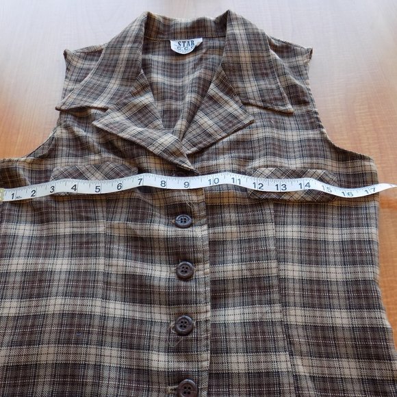 Two Piece Womens Brown Plaid Suite - Picture 6 of 7